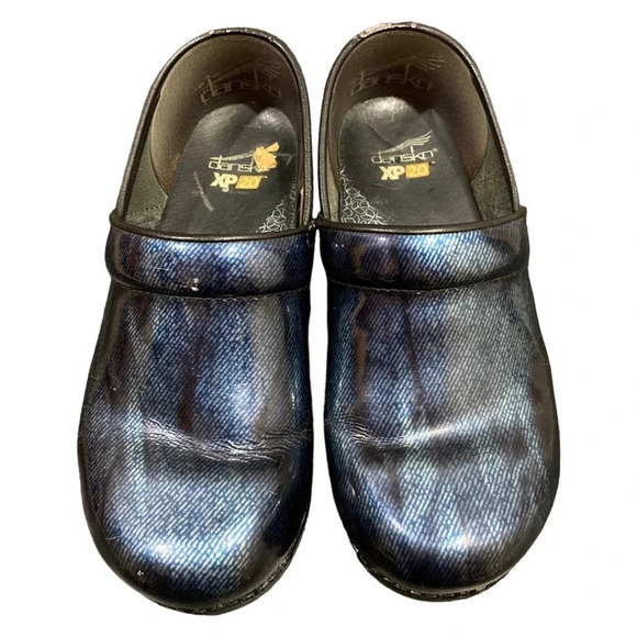 DANSKO XP 2.0 Denim Patent Leather Nursing Clogs Size 39 US Size 9 - Picture 2 of 9